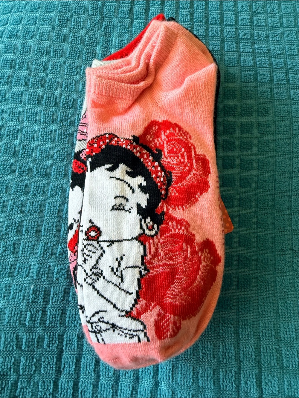 Betty Boop Pink and Red Graphic Ankle Socks